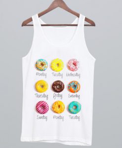 days of the weeks donut tank top