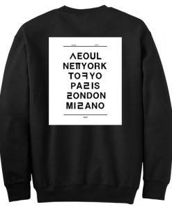 Hangul Cities Sweatshirt Back Black