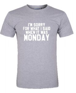 I'm sorry for what i said when it was monday T-Shirt