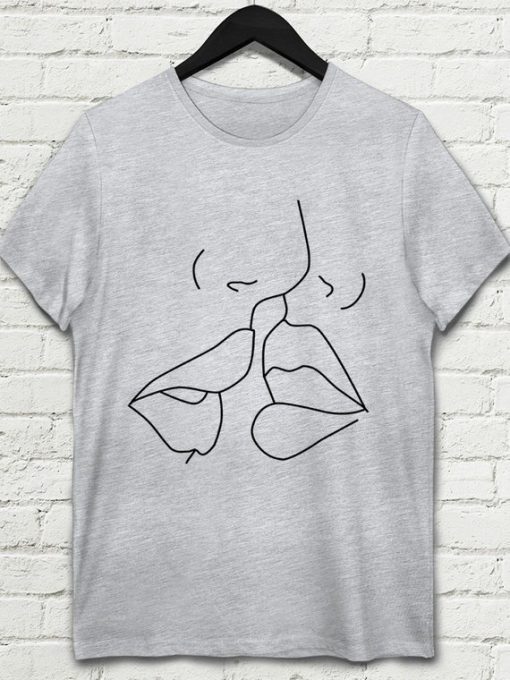 Kissing T-shirt grey