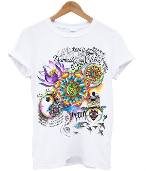 Namaste Good vibes yin yang tshirt