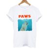 PAWS a parody of the 1975 movie JAWS but with a Dog T shirt
