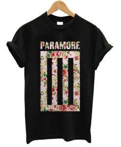 Paramore Logo Bars Floral T shirt