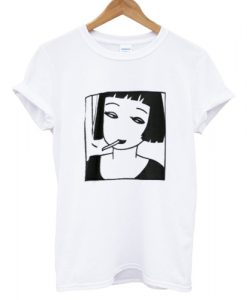 girl smooking T shirt