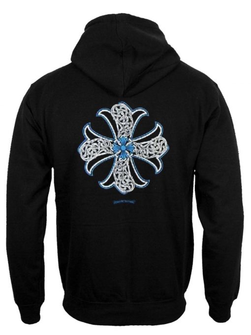 Blue Signature Cross hoodie back