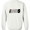 For Your information Please read care labels Sweatshirt Back