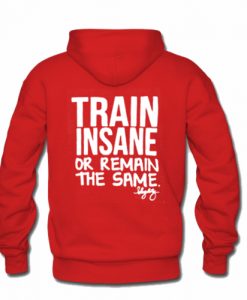 Train insane or remain the same hoodie back