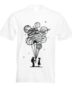 Astronaut holding planet T shirt