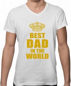 Best Dad In The World Gold Design New Men's T-Shirt