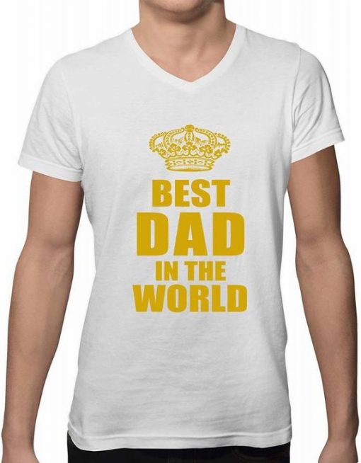 Best Dad In The World Gold Design New Men's T-Shirt