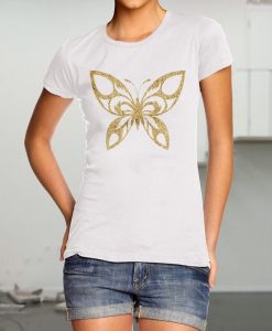 Gold Butterfly Design New Women's T-Shirt