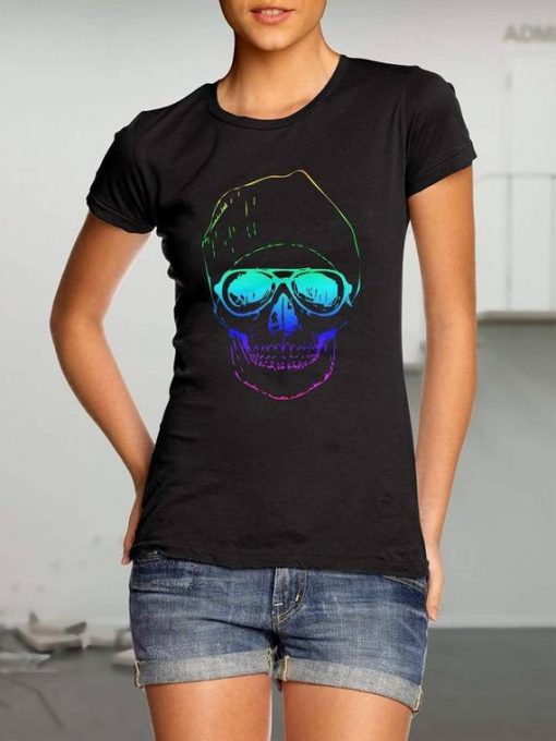 Skull Power Colourful Design New Women's T-Shirt