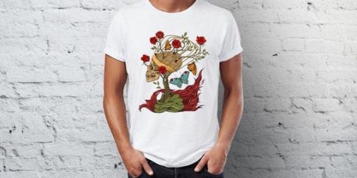 skull-rose-butterfly-colourful-limited-edition-design-new-mens-t-shirt