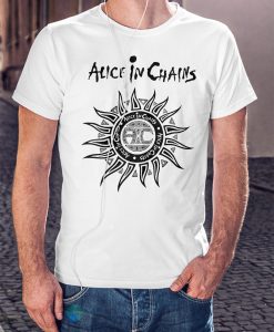 Alice In Chains Men White T-shirt