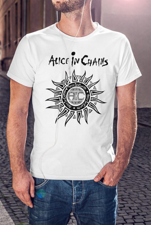 Alice In Chains Men White T-shirt