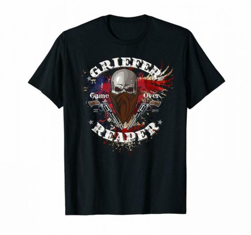 Cowboy Griefer Reaper Masked Skull USA Wings Unisex T-shirt