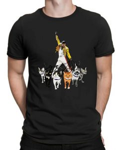 Freddie Mercury Queen and His Cats Funny Men's T Shirt