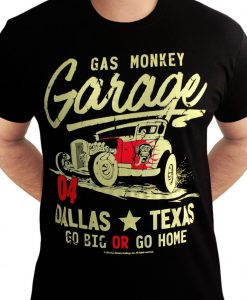 Gas Monkey Garage Go Big or Go Home Fast N Loud Official Black Mens T-shirt