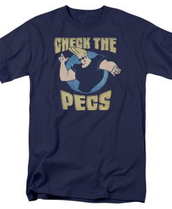 Johnny Bravo Cartoon CHECK THE PECS Adult T-Shirt