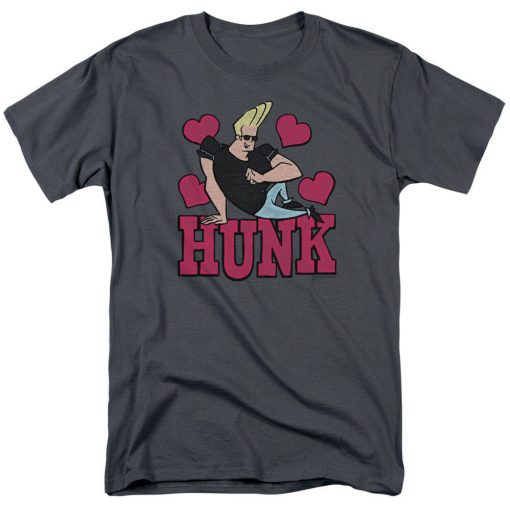 Johnny Bravo Hunk Hearts Licensed Adult T Shirt