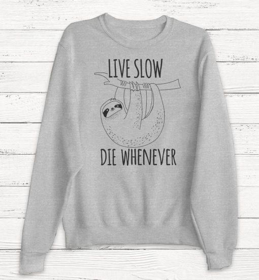 Live Slow Die Whenever - Cute Sloth - Sweatshirt