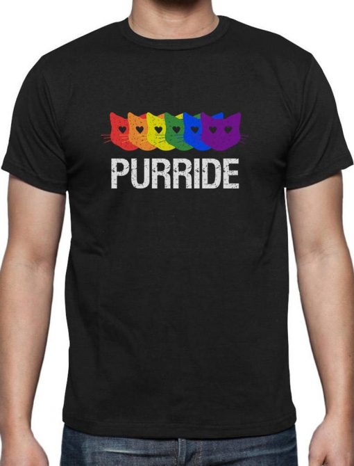 Purride Gay Pride Cat Lover Funny T-Shirt