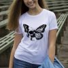 Screen printed Skull butterfly unisex T-shirt