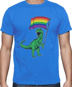 T-Rex Rawr Pride Parade Gay & Lesbian Rainbow Flag T-Shirt