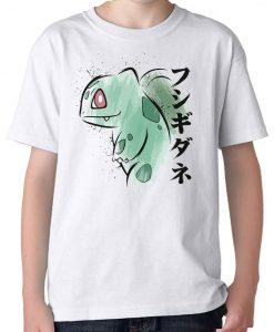 Bulbasaur Pokemon Water Colour Effect T-Shirt