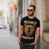 Wellcoda Bearly Grizzly Awake Mens T-shirt