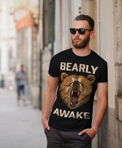 Wellcoda Bearly Grizzly Awake Mens T-shirt