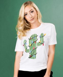 Christmas Cactus White Unisex T-Shirt