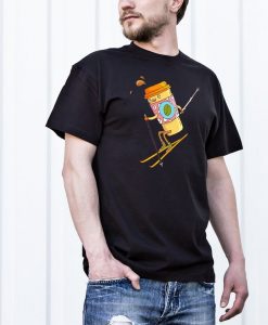 Shirt Coffee Skiing Cool Shirt Fun T-shirt