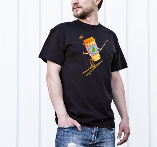 Shirt Coffee Skiing Cool Shirt Fun T-shirt