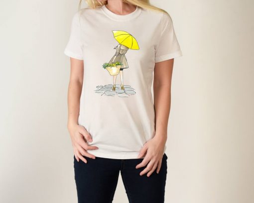 Yellow Umbrella Gift Stylish Tee,Women T-Shirt