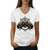 Angry Pitbull Squad Dog Women V-Neck T-shirt