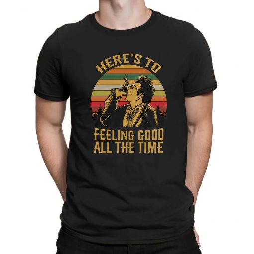 Here’s-To-Feeling-Good-All-The-Time-Kramer-Seinfeld-Vintage-Retro-Black-T-shirt