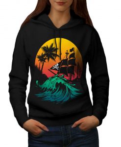 Pirate Ship Storm Womens Hoodie