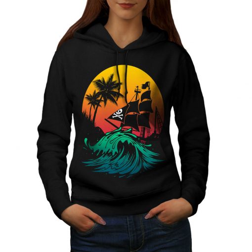 Pirate Ship Storm Womens Hoodie