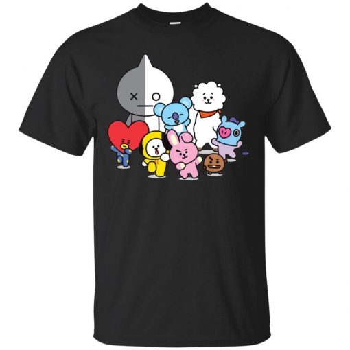 Witch Army Shooky K-Pop BT21 Lovers Short Sleeve Black T-Shirt