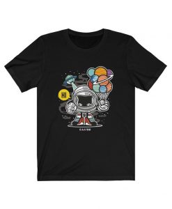 Space Birthday Party Astronaut Alien Balloon Presents Unisex T-Shirt