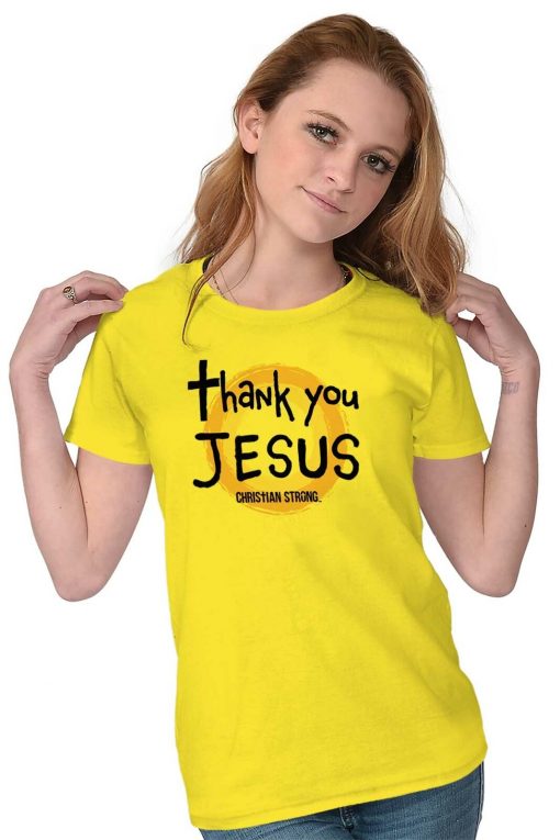 Thank You Jesus Christ Christian Religious Lord God Gift Ladies Tee Shirt