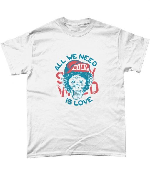 All We Need Is Love Stay Wild Cool Monkey Animal Print T Shirt