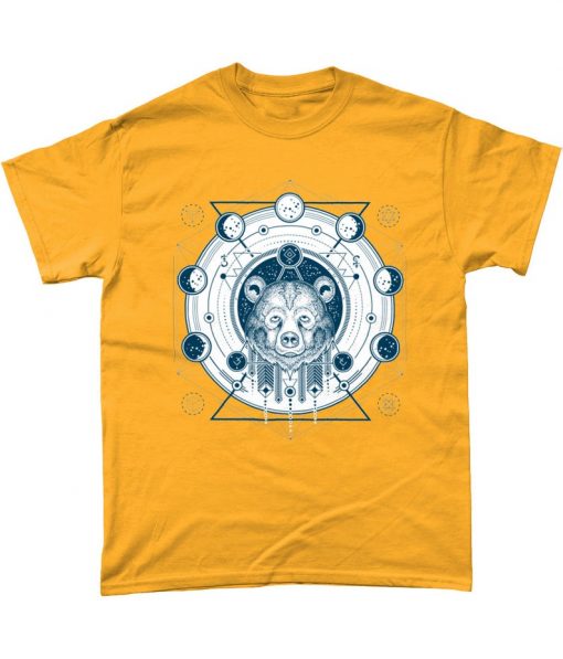 Bear Sacred Geometry Moon T Shirt