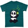 Cute Panda Listening To Music Headphones Graphic T Shirt