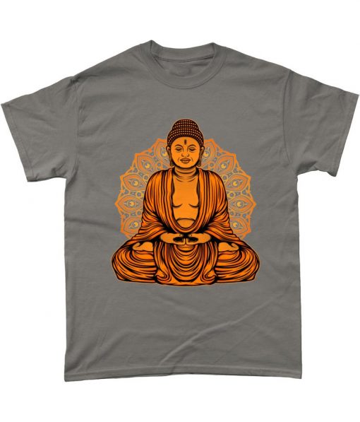 Golden Buddha Spiritual Statue Graphic T Shirt