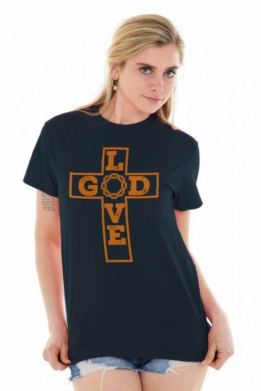 Love God Cross Christian Jesus Christ Religious Faith Gift woman T Shirt