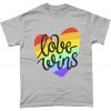 Love Wins Pride Heart T Shirt