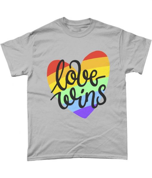 Love Wins Pride Heart T Shirt