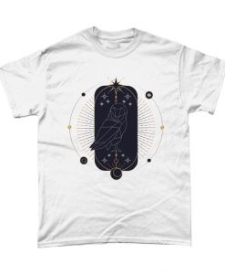 Moon Owl Minimal Lunar Style Graphic T Shirt